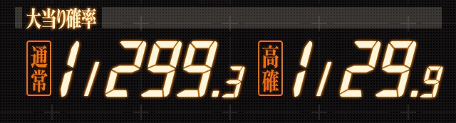 大当り確率 通常1/299.3 高確1/29.9